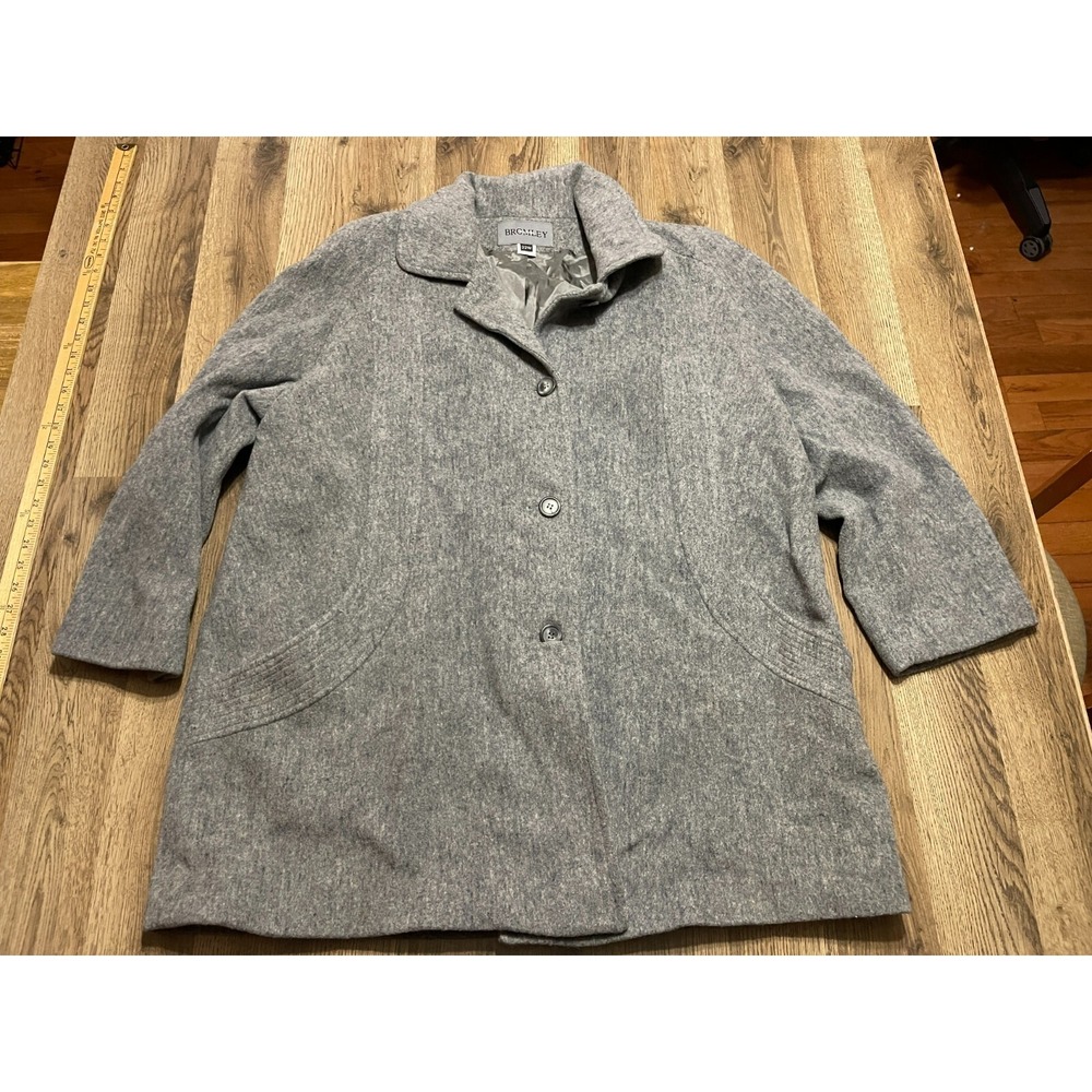 Bromley Jacket, Women's Size 22W, Gray, Three Buttons, Long Sleeve, Coat